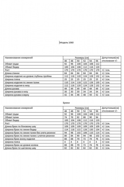 Брюки, джемпер AMUARt 1060 голубой - фото 4