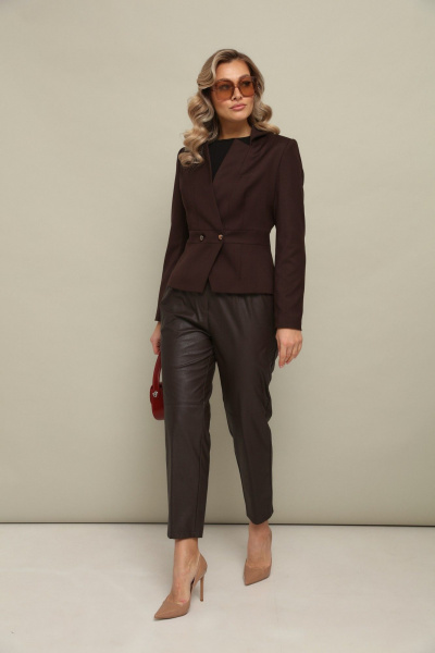 Брюки, жакет LM К102020 коричневый - фото 3