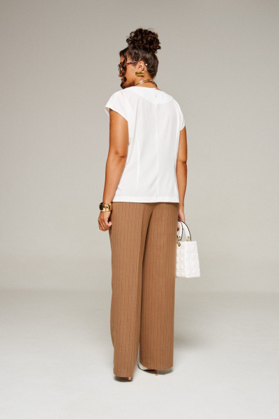 Блуза, брюки, жакет Beautiful&Free 6369 полоска_бежевая - фото 14