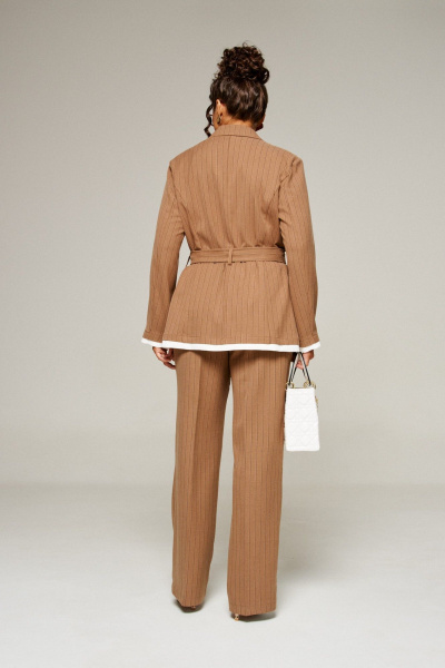 Блуза, брюки, жакет Beautiful&Free 6369 полоска_бежевая - фото 11