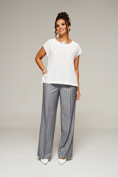 Блуза, брюки, жакет Beautiful&Free 6369 полоска_серая - фото 13