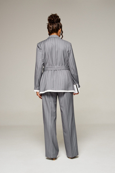 Блуза, брюки, жакет Beautiful&Free 6369 полоска_серая - фото 10
