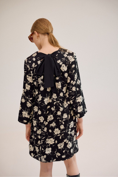 Платье Lokka 1711 черный/бежевые_цветы - фото 5