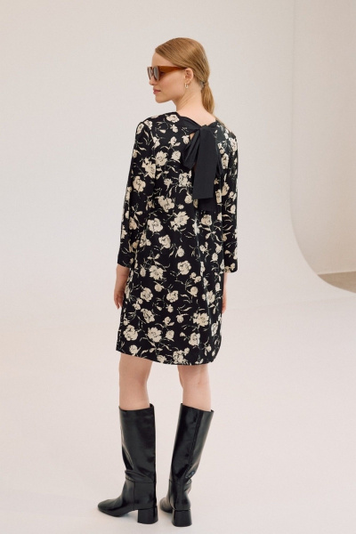 Платье Lokka 1711 черный/бежевые_цветы - фото 4