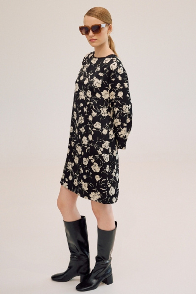 Платье Lokka 1711 черный/бежевые_цветы - фото 2