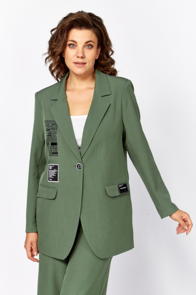 Брюки, жакет Rishelie 986 оливковый - фото 5