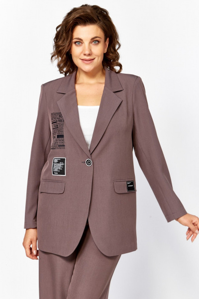 Брюки, жакет Rishelie 986 пыльно-баклажановый - фото 6