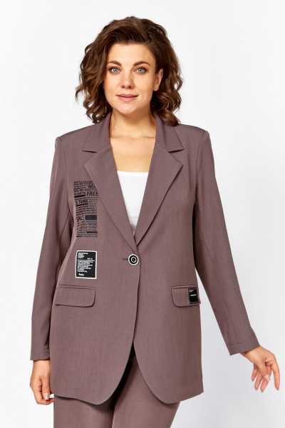 Брюки, жакет Rishelie 986 пыльно-баклажановый - фото 5