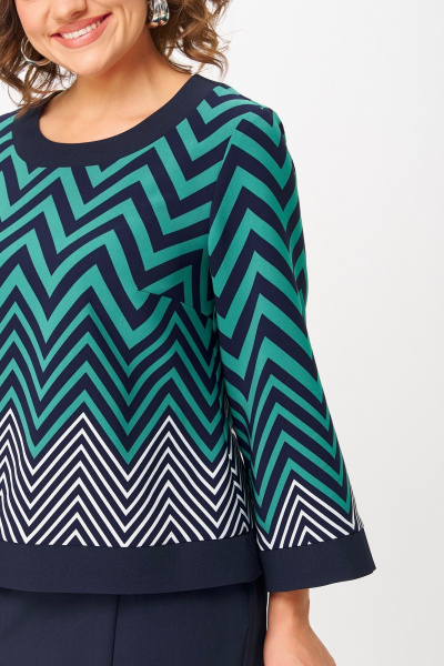 Блуза, юбка Aira Style 24126 ментолово-синий - фото 9