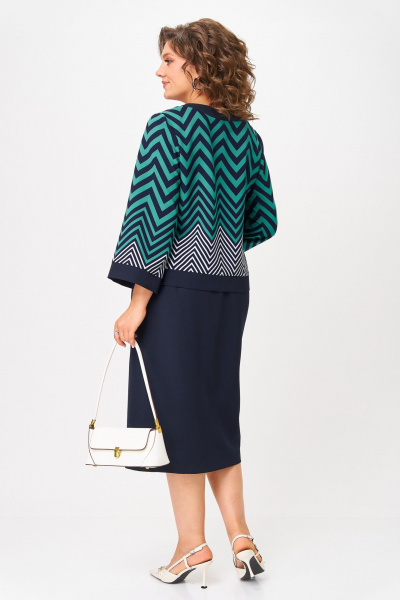 Блуза, юбка Aira Style 24126 ментолово-синий - фото 4