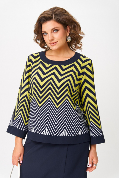 Блуза, юбка Aira Style 24126 лимонно-синий - фото 10