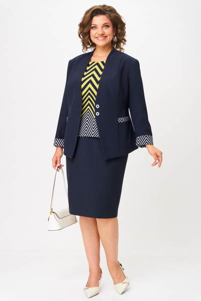 Блуза, жакет, юбка Aira Style 24125 синий - фото 1