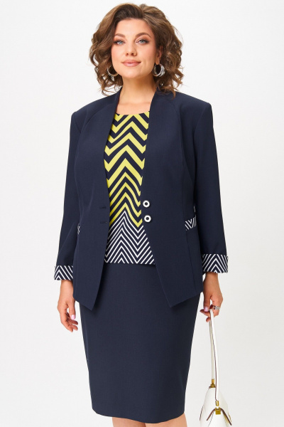 Блуза, жакет, юбка Aira Style 24125 синий - фото 8