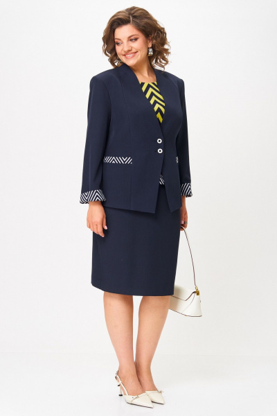 Блуза, жакет, юбка Aira Style 24125 синий - фото 7