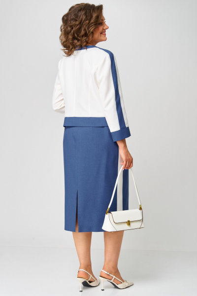 Жакет, юбка Aira Style 24124 молочно-синий - фото 9