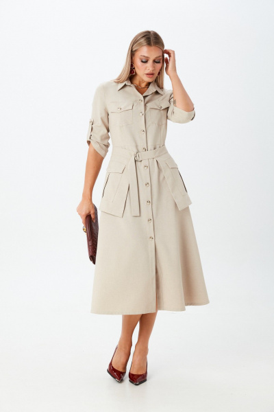 Платье LM М99 бежевый - фото 4