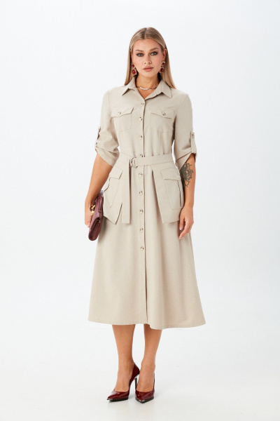 Платье LM М99 бежевый - фото 2
