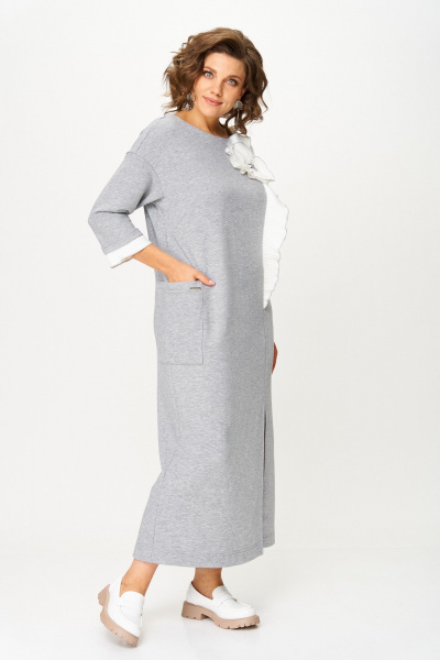 Платье Michel chic 2183 светло-серый_меланж - фото 4