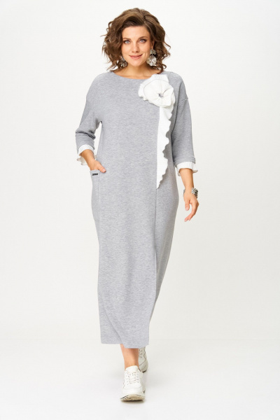Платье Michel chic 2183 светло-серый_меланж - фото 3
