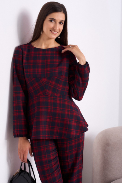 Брюки, жакет Celentano lite 5053 красная_клетка - фото 4