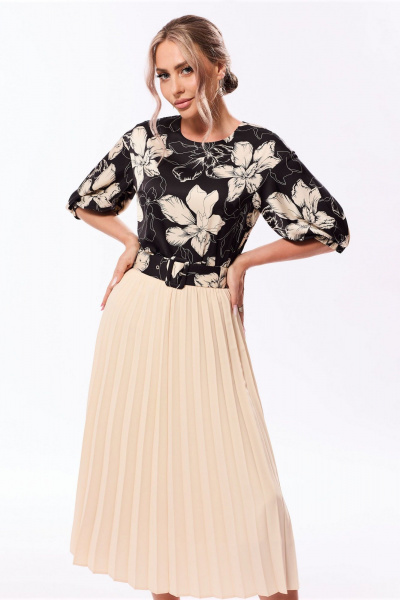 Блуза, юбка Golden Valley 6688-1 черно-бежевый - фото 3