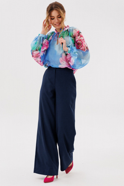 Блуза, брюки Ambera Style 2135-1 голубой-синий - фото 4