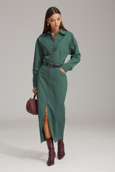 Платье N.O.W. 1483-1 зеленый - фото 3