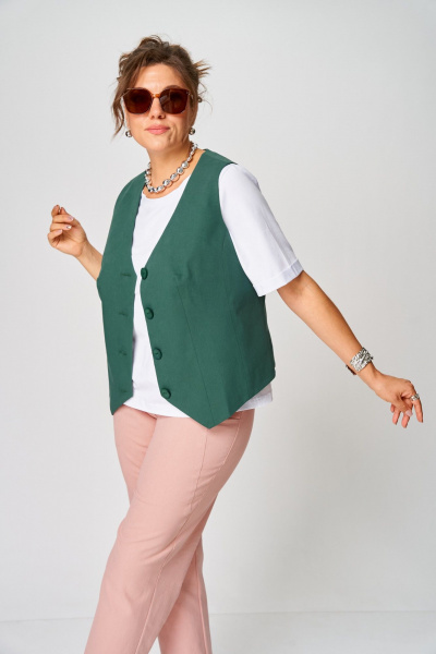 Жилет GRATTO 7442 изумруд - фото 5