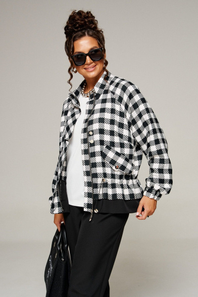 Блуза, брюки, жакет Beautiful&Free 6370 черно-белый - фото 12