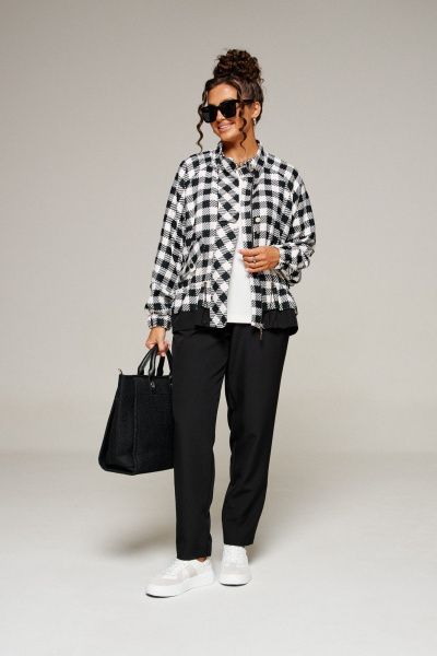 Блуза, брюки, жакет Beautiful&Free 6370 черно-белый - фото 11