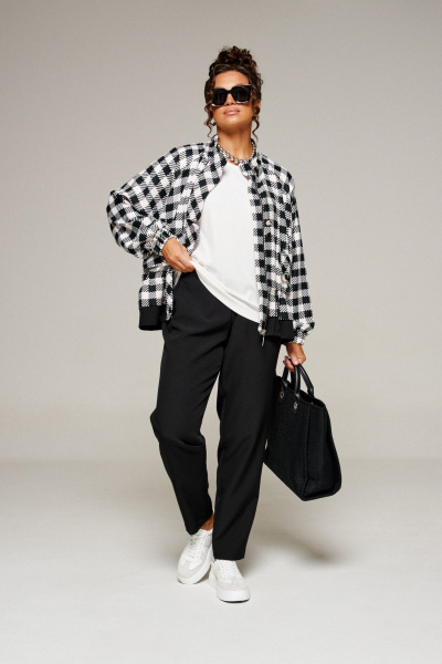 Блуза, брюки, жакет Beautiful&Free 6370 черно-белый - фото 10