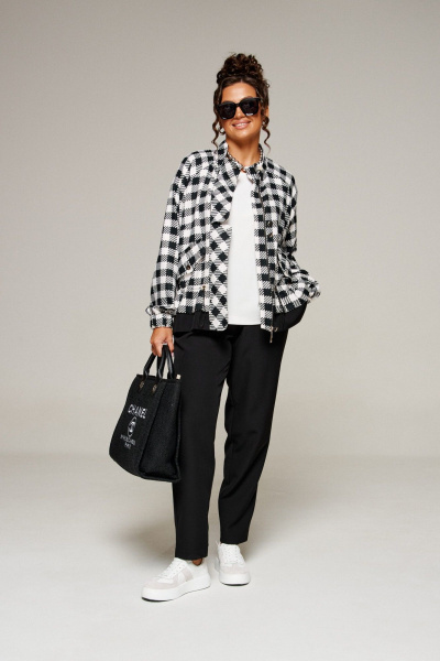 Блуза, брюки, жакет Beautiful&Free 6370 черно-белый - фото 9