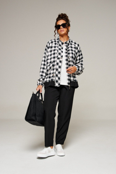 Блуза, брюки, жакет Beautiful&Free 6370 черно-белый - фото 5