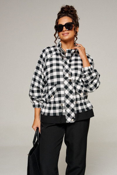 Блуза, брюки, жакет Beautiful&Free 6370 черно-белый - фото 4