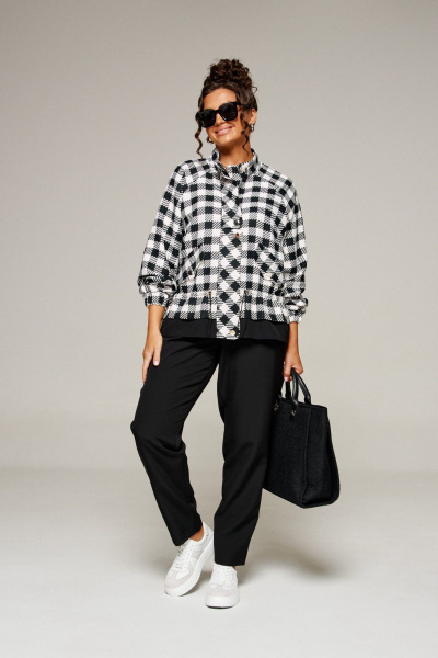 Блуза, брюки, жакет Beautiful&Free 6370 черно-белый - фото 2