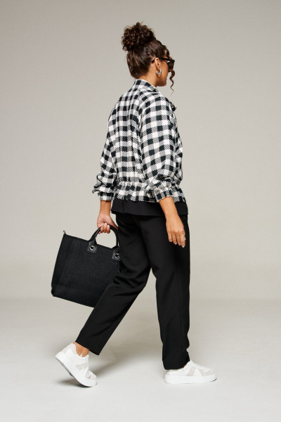 Блуза, брюки, жакет Beautiful&Free 6370 черно-белый - фото 6