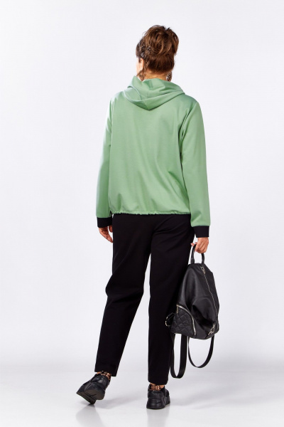 Костюм спортивный брюки бомбер больших размеров Lady Secret 25213 фисташковый+черный - фото 6