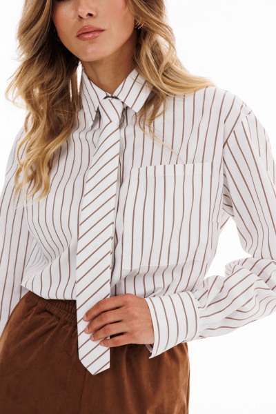 Галстук EOLA 0062 молочный_принт - фото 2