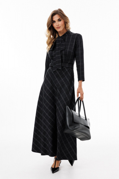 Платье EOLA 2891 черный_клетка - фото 2