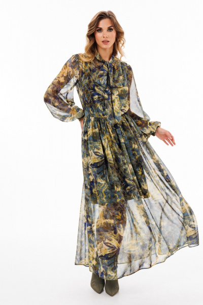 Платье EOLA 2900 хаки/синий - фото 10