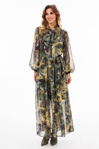 Платье EOLA 2900 хаки/синий - фото 9