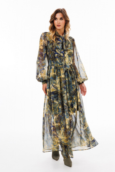 Платье EOLA 2900 хаки/синий - фото 7