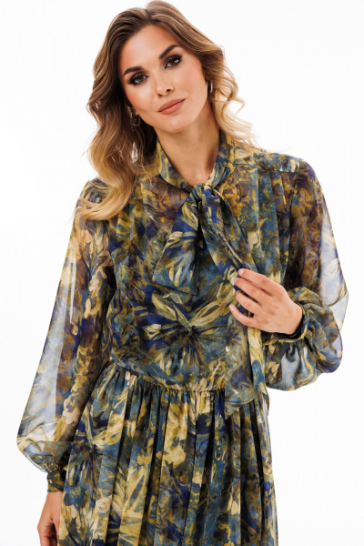 Платье EOLA 2900 хаки/синий - фото 4