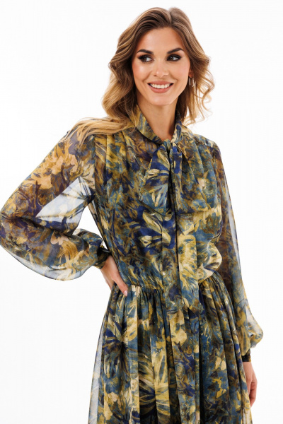 Платье EOLA 2900 хаки/синий - фото 3