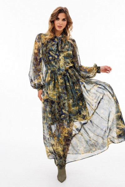 Платье EOLA 2900 хаки/синий - фото 2