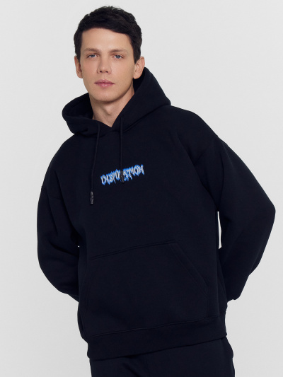 Худи Mark Formelle 121878/24-4279П-7П черный_печать_2_сл_на_пол_3_сл_на_спинке - фото 3