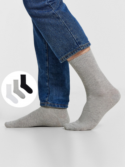 Носки Mark Formelle 107A-1663/223107A-1 белый_серый_меланж_черный_рис.1663 - фото 2