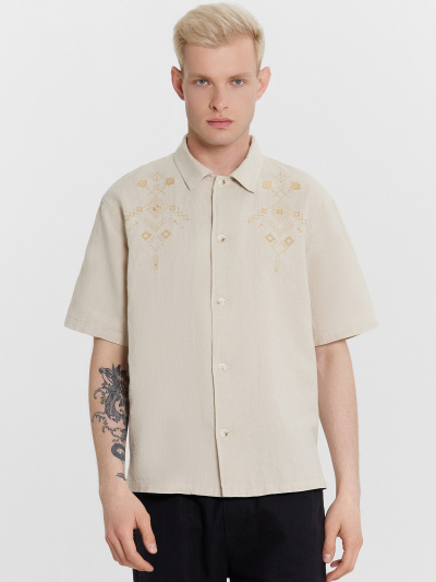 Рубашка Mark Formelle 111887-1/24-4672Ц-9-2 св.молочный_594_D_вышивка - фото 2