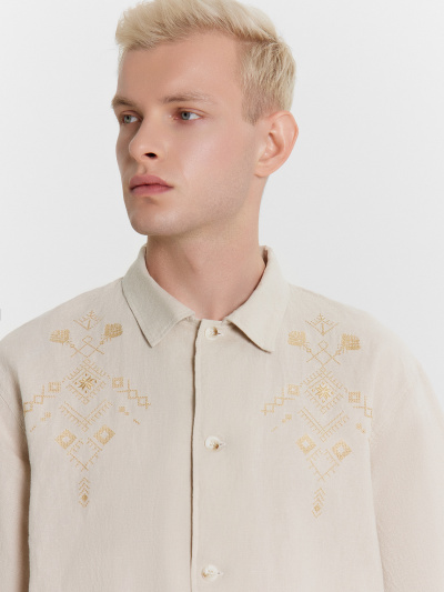 Рубашка Mark Formelle 111887-1/24-4672Ц-9-2 св.молочный_594_D_вышивка - фото 6