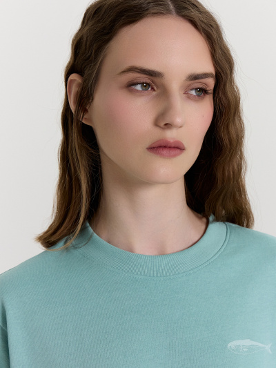 Футболка Mark Formelle 112862/24-26457П-0 пыльная_бирюза_печать_1_сл_на_пол - фото 6